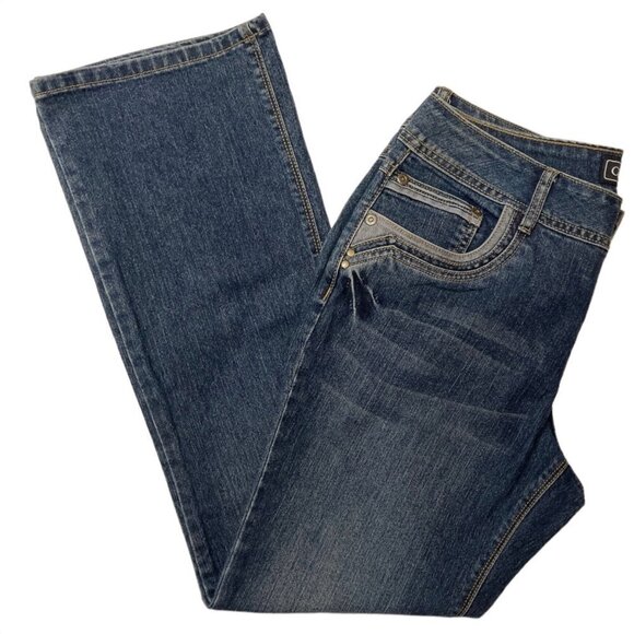 CATO PREMIUM Women's Denim Jeans Size 10 Petite Mid-Rise Boot Cut Deco Pockets - Picture 2 of 15